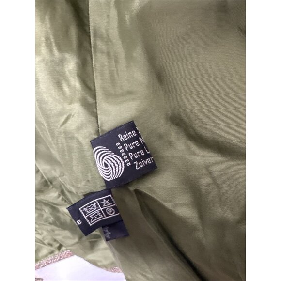 Vintage Lindner Women M Tweed Wool Jacket Green Suede Trim Equestrian 70s German - Picture 8 of 11